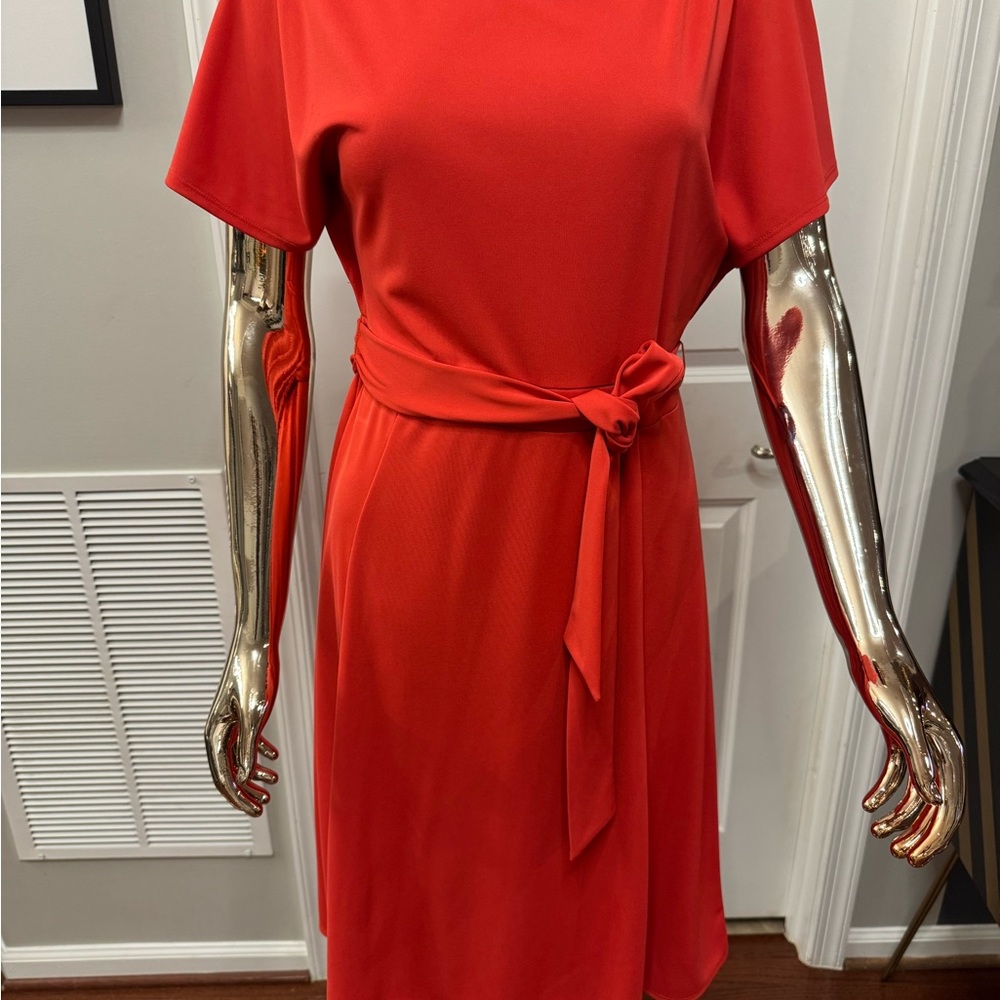 Ann Taylor Vibrant Red Midi Dress
